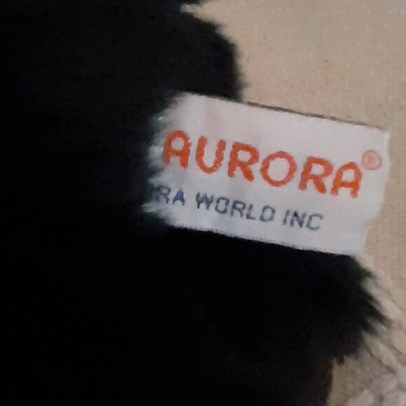 13" AURORA FLOPSIES BLACK BEAR LAYING STUFFED ANIMAL BEAN FILLED PLUSH-RETIRED! - Picture 6 of 7